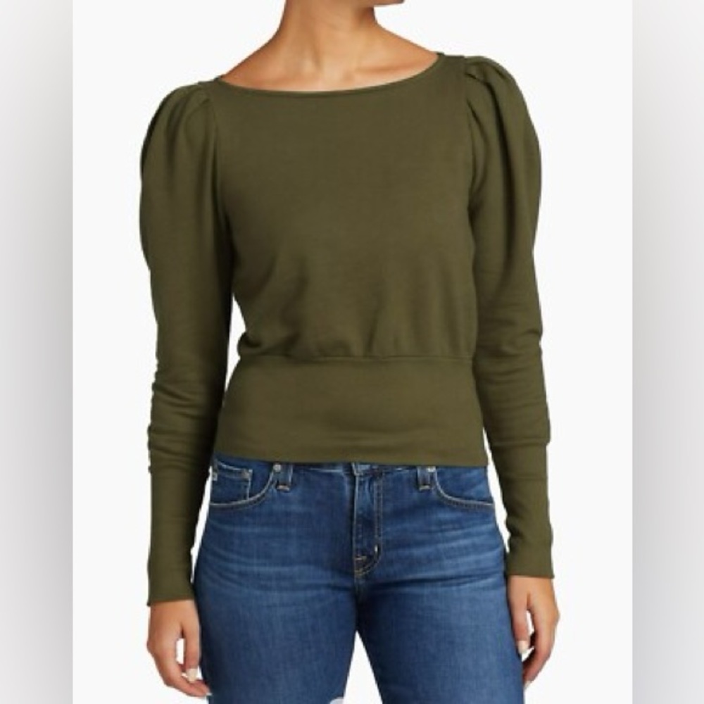 AG 🇲🇽 Adriano Goldschmied The Walker Fitted Puff-Sleeve Sweatshirt